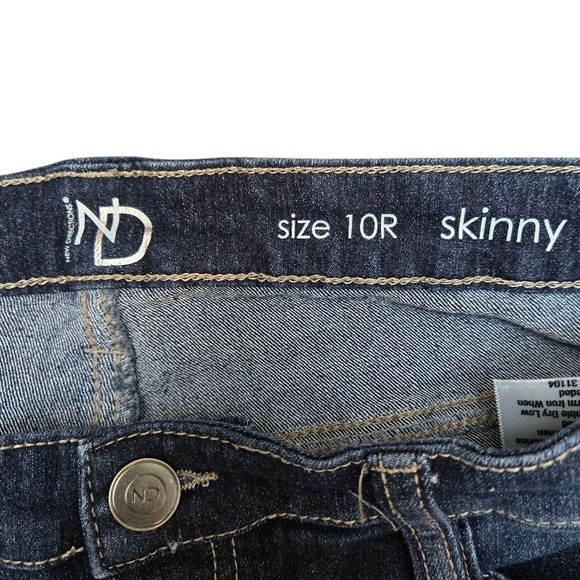 New Directions Dark Wash Skinny Jeans Zipper Detail Womens Sz 10R - Picture 5 of 9